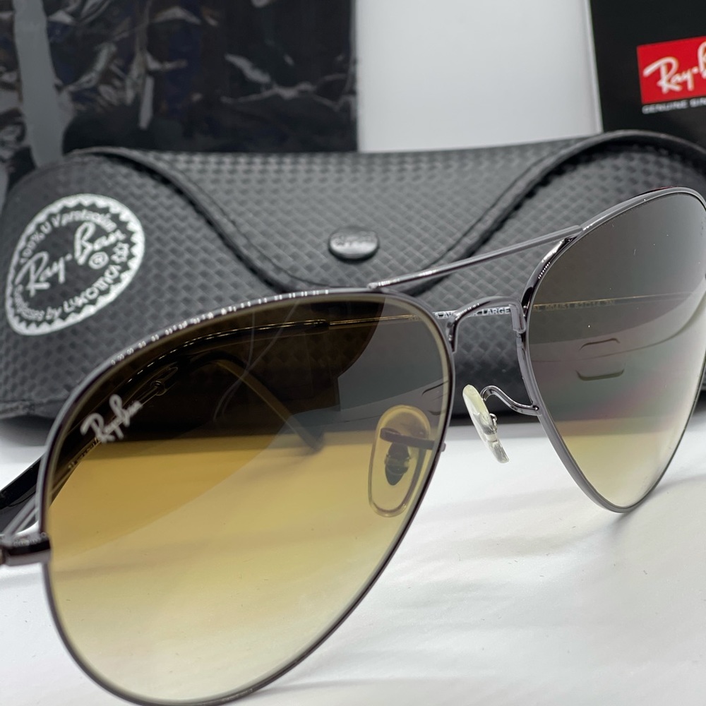 BNIB Rayban Gun/ Gray Gradient Len Rb3025 SZ:62 - Picture 2 of 8